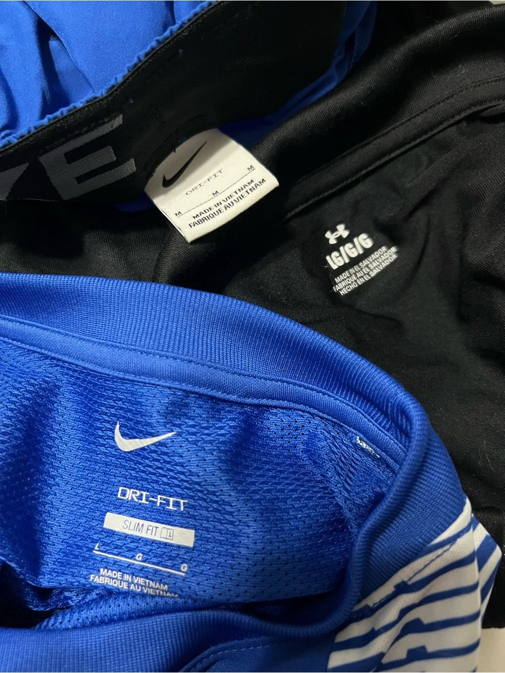Bundle of 3 Nike and Under Armour Athletic Wear Tennis Short Sweatshirt Tshirt